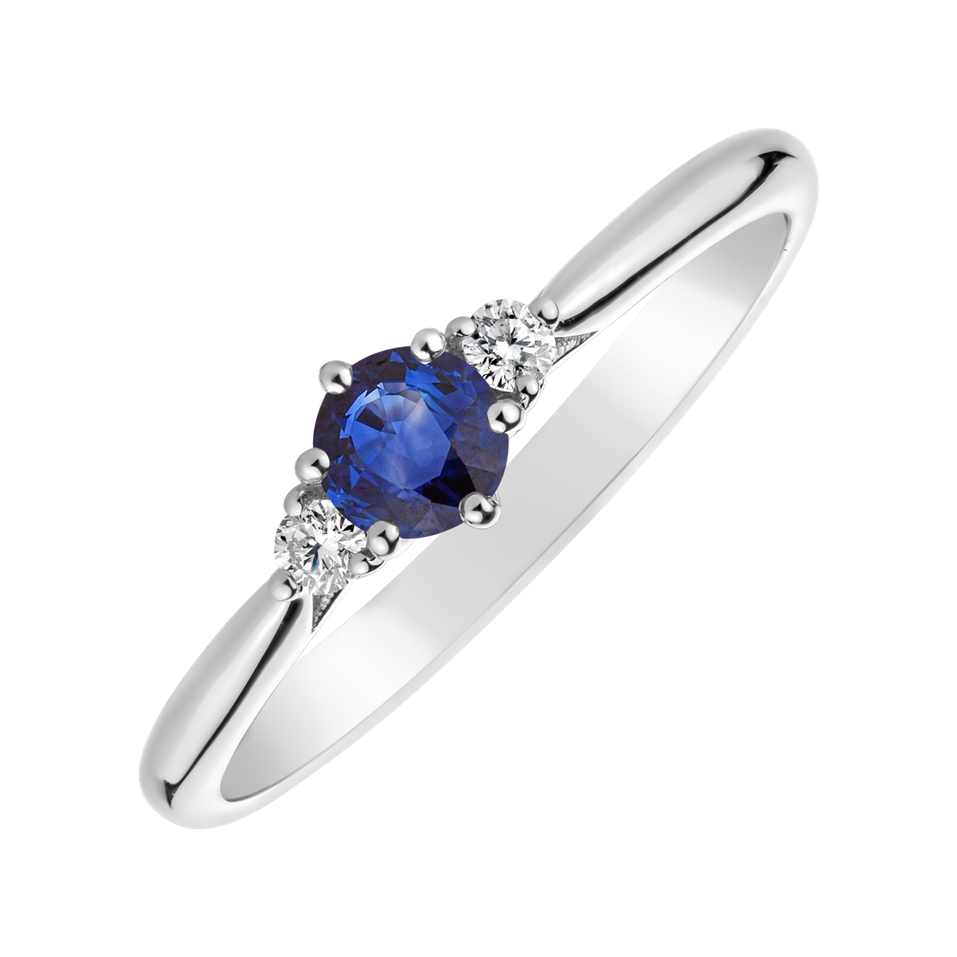 Prsten s diamanty a safírem Midnight Serenity