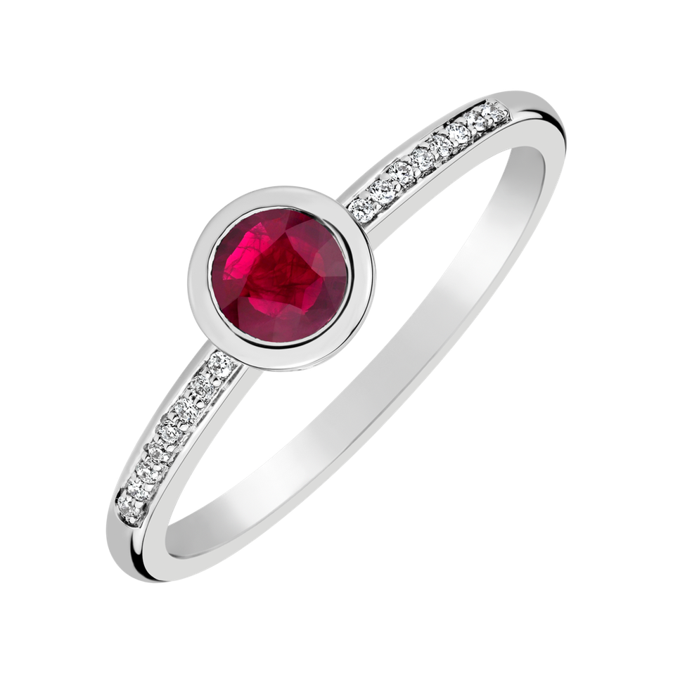Prsten s diamanty a rubínem Regal Sparkle