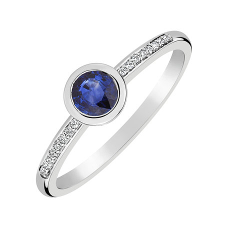 Prsten s diamanty a safírem Regal Sparkle