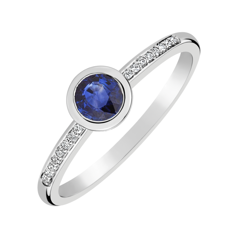 Prsten s diamanty a safírem Regal Sparkle