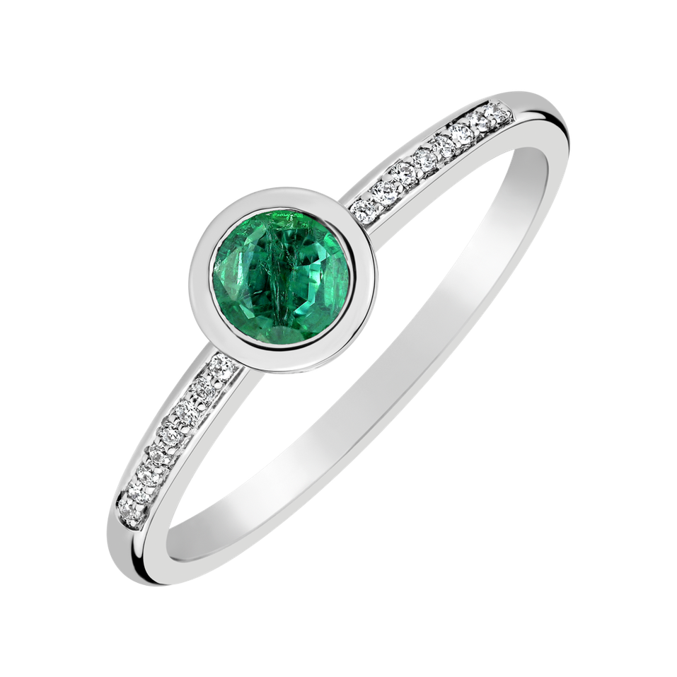 Prsten s diamanty a smaragdem Regal Sparkle