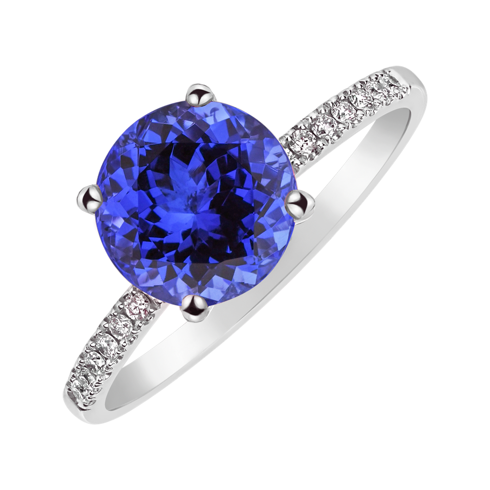 Prsten s diamanty a tanzanitem Zorabelle