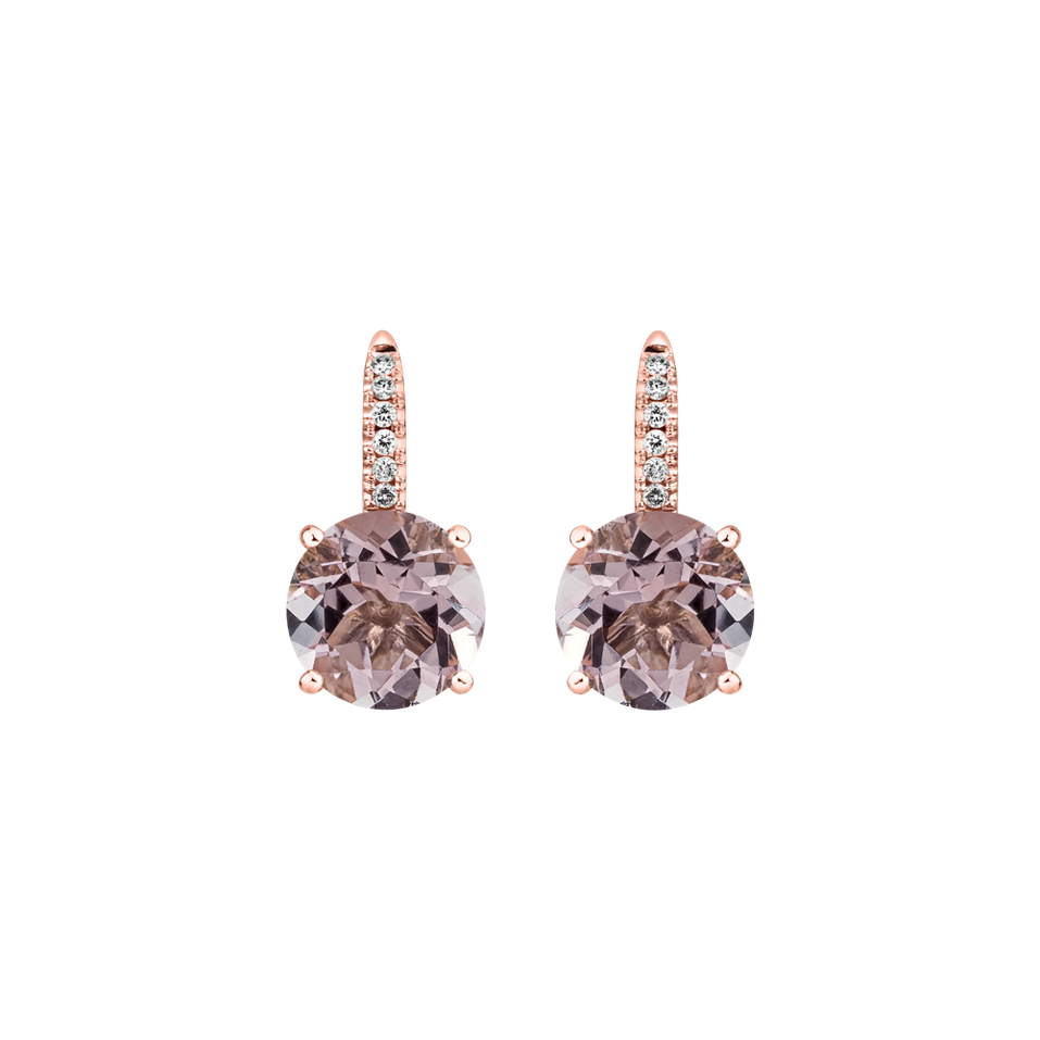 Náušnice s diamanty a morganitem Zorabelle