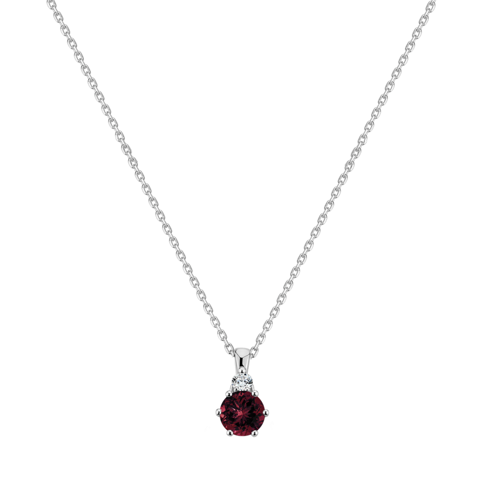 Náhrdelník s diamantem a rhodolitem Midnight Serenity