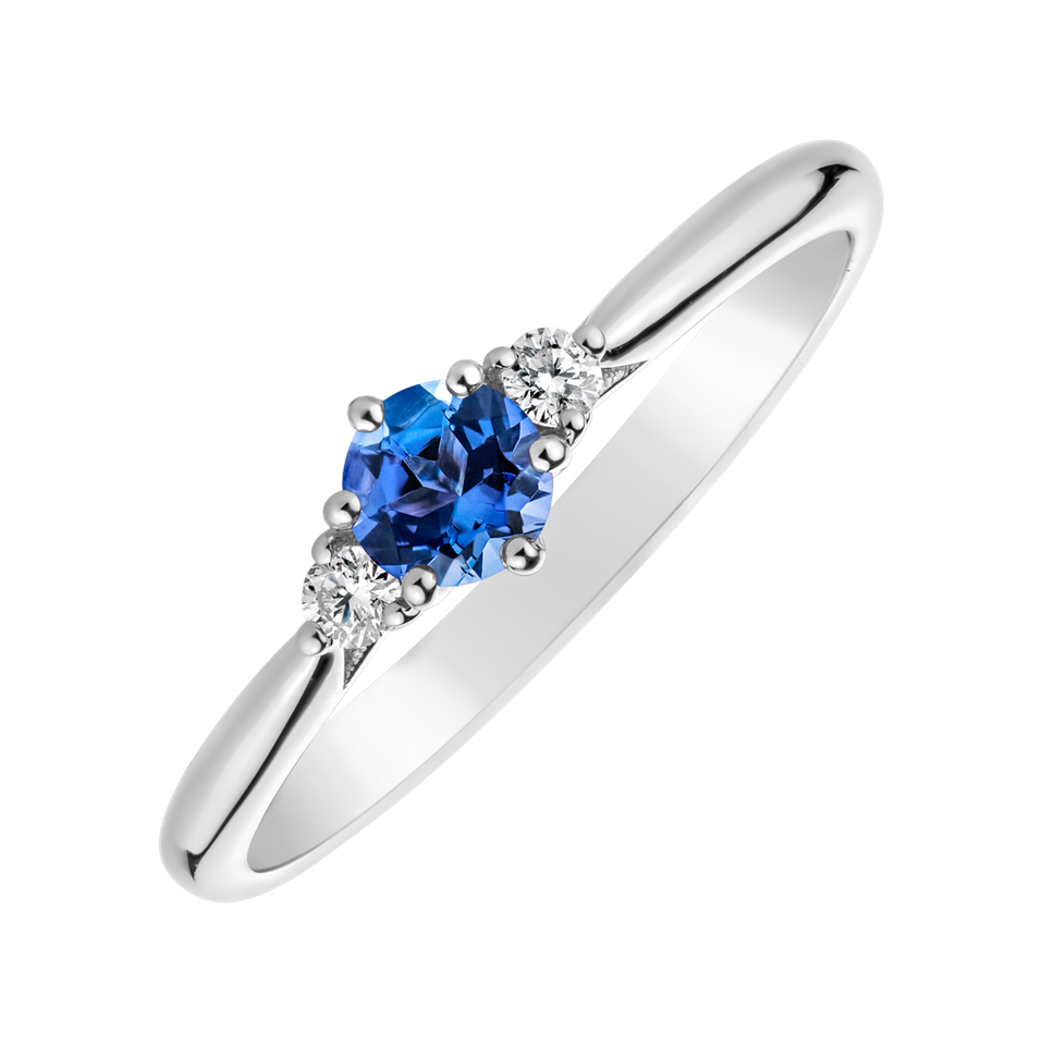 Prsten s diamanty a tanzanitem Midnight Serenity