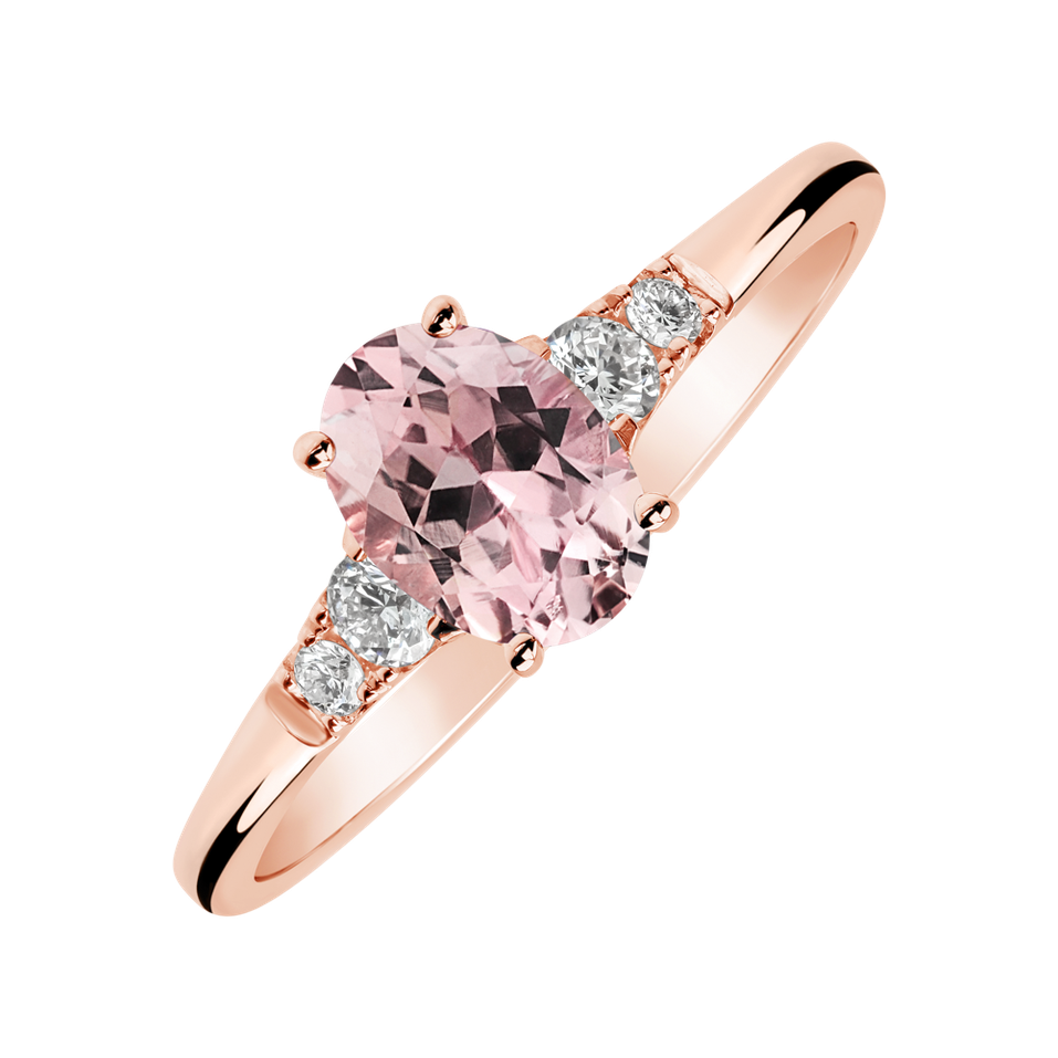 Prsten s diamanty a morganitem Melisandra