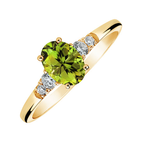 Prsten s diamanty a peridotem Melisandra