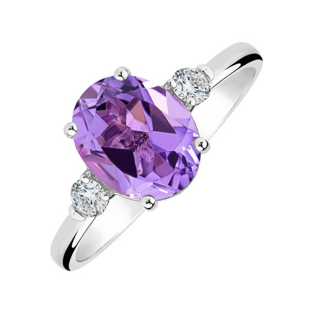 Prsten s diamanty a ametystem Asuan