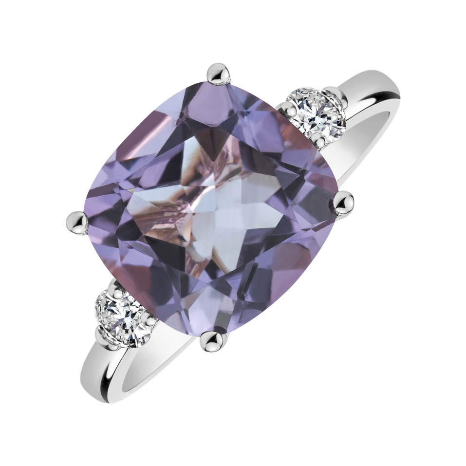 Prsten s diamanty a ametystem The Countess