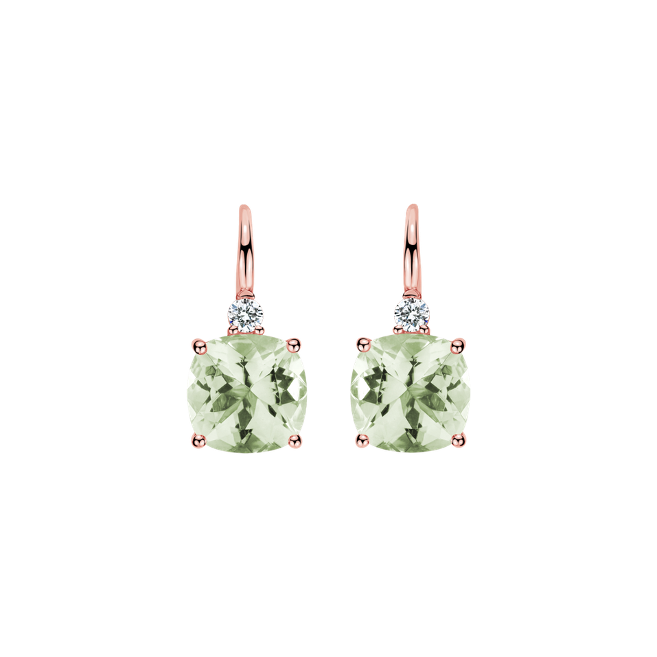 Náušnice s diamantem a ametystem The Countess