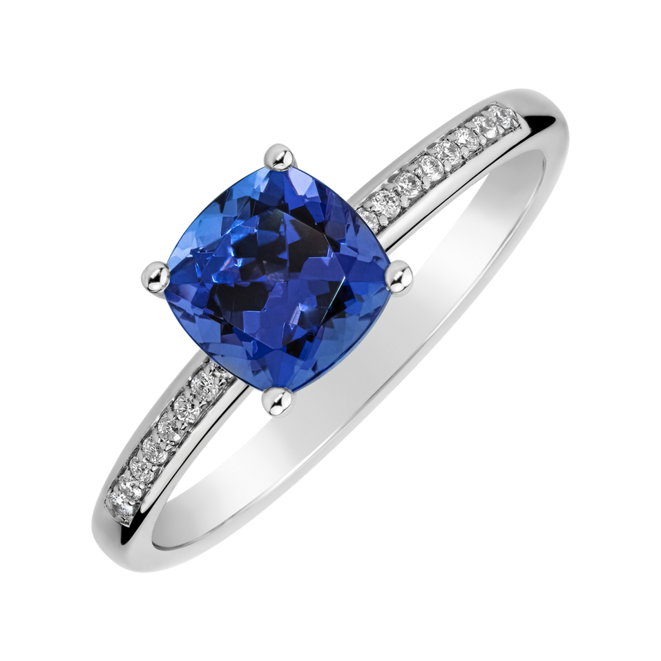 Prsten s diamanty a tanzanitem Melody Symphony