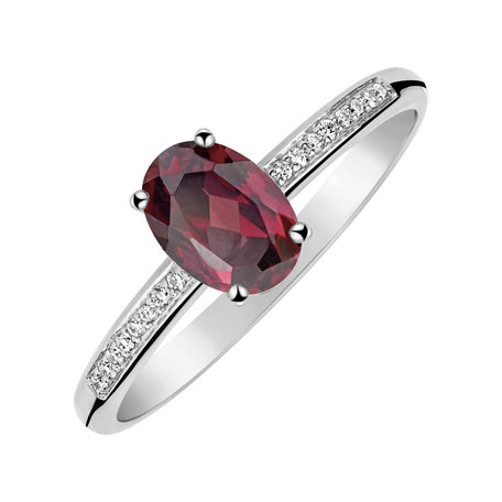 Prsten s diamanty a rhodolitem Lauriene
