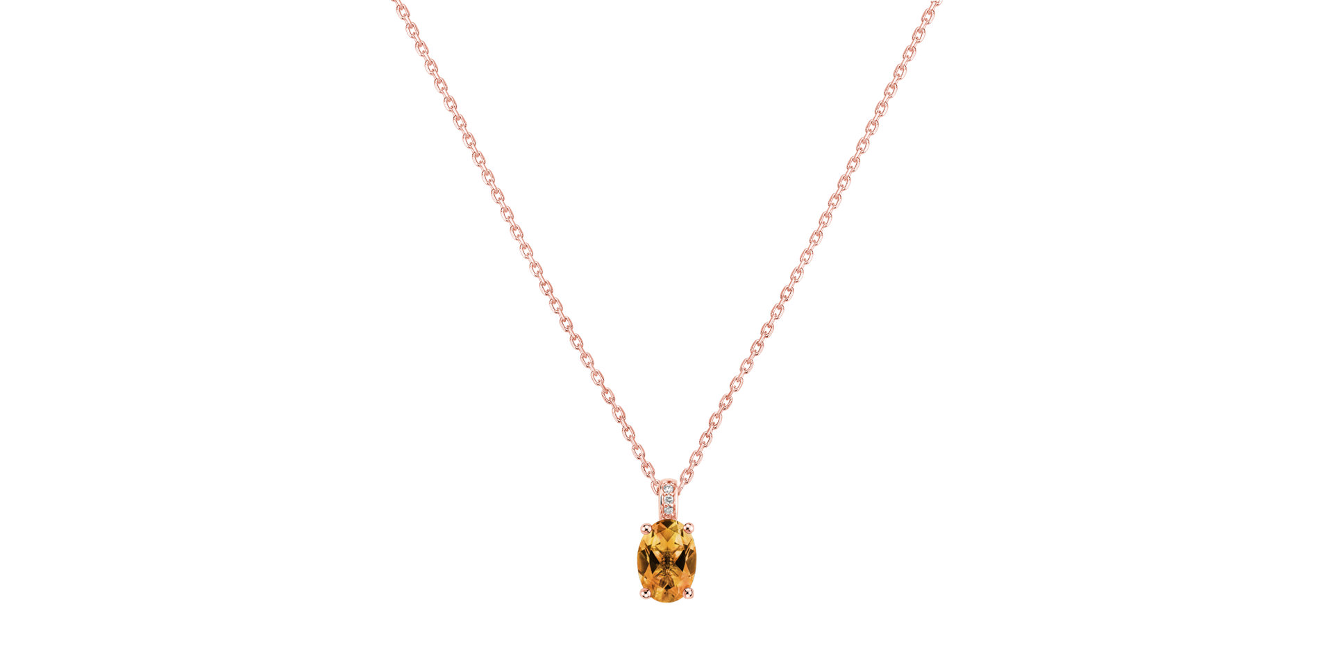 Náhrdelník s diamanty a citrínem Lauriene