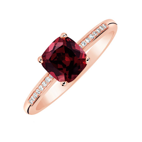 Prsten s diamanty a rhodolitem Melody Symphony