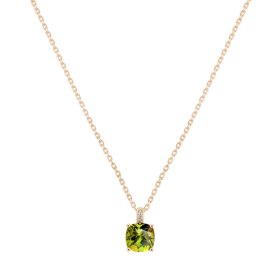 Náhrdelník s diamanty a peridotem Amariel