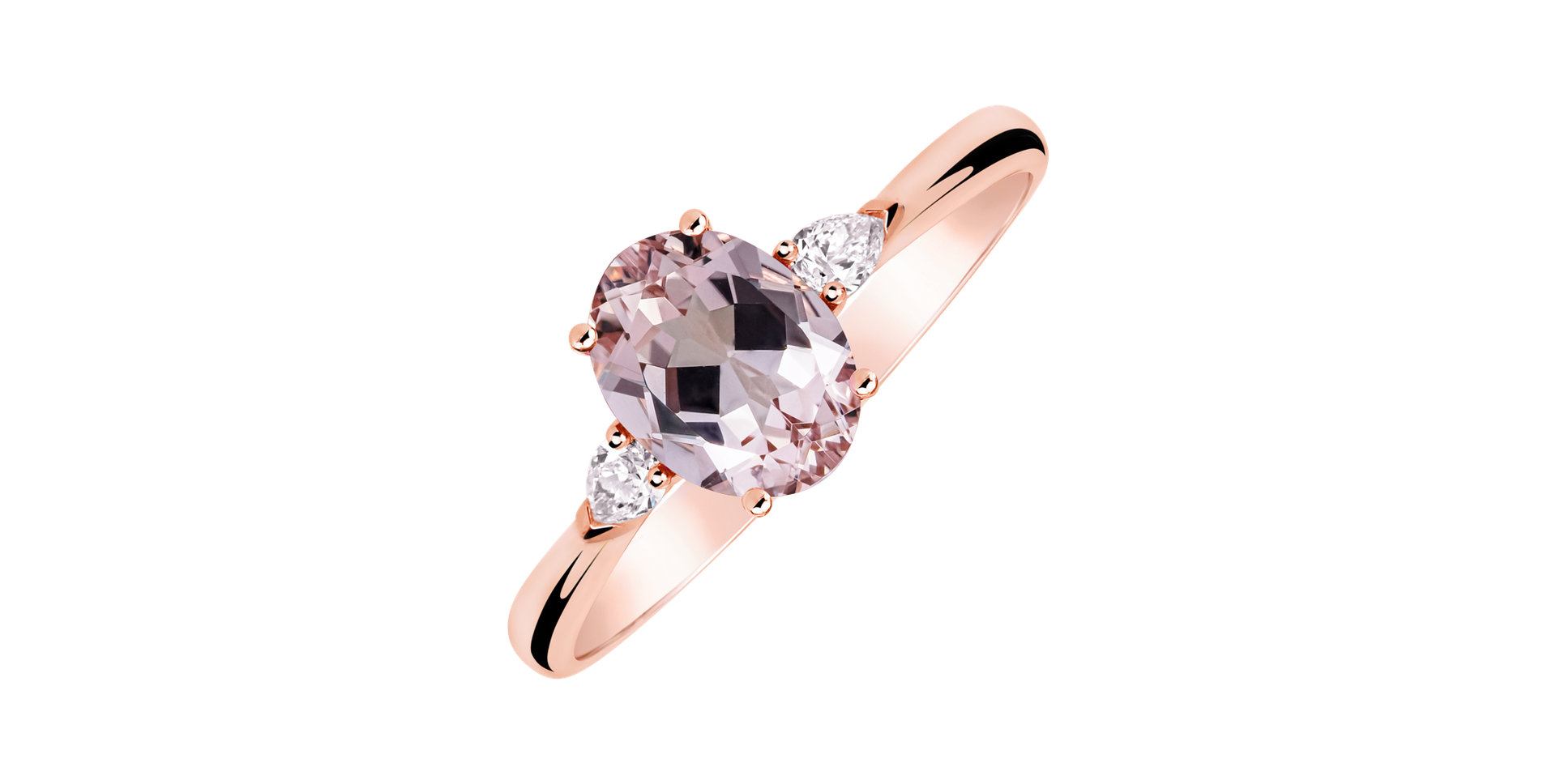 Prsten s diamanty a morganitem Annelise
