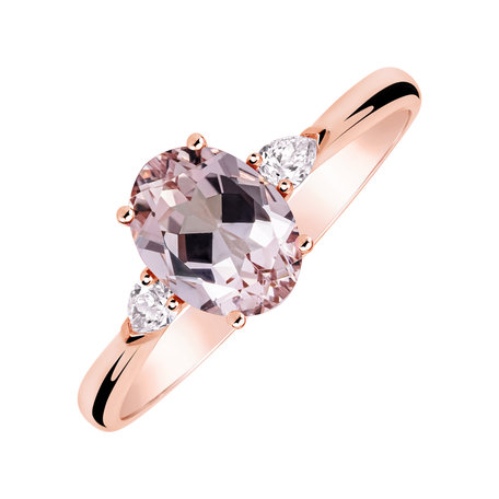 Prsten s diamanty a morganitem Annelise