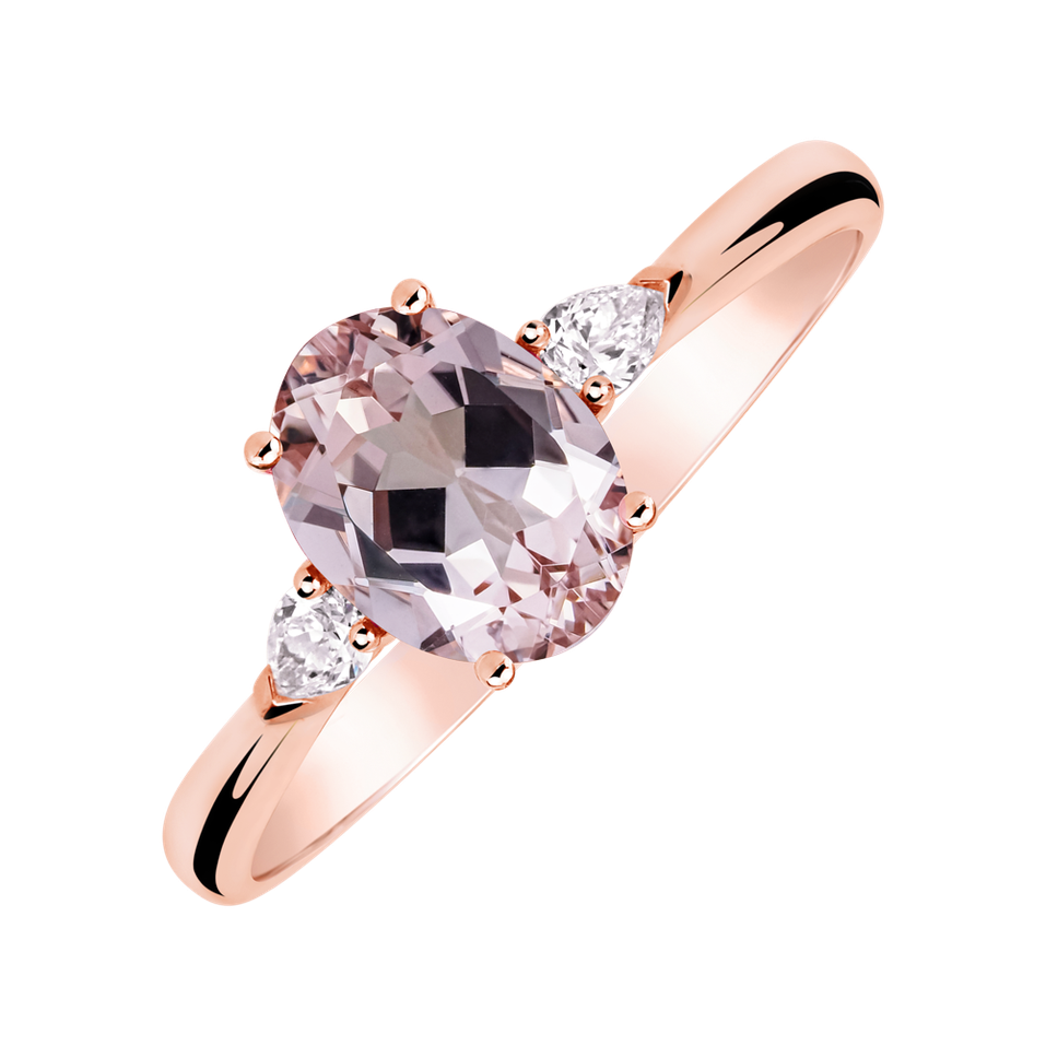 Prsten s diamanty a morganitem Annelise