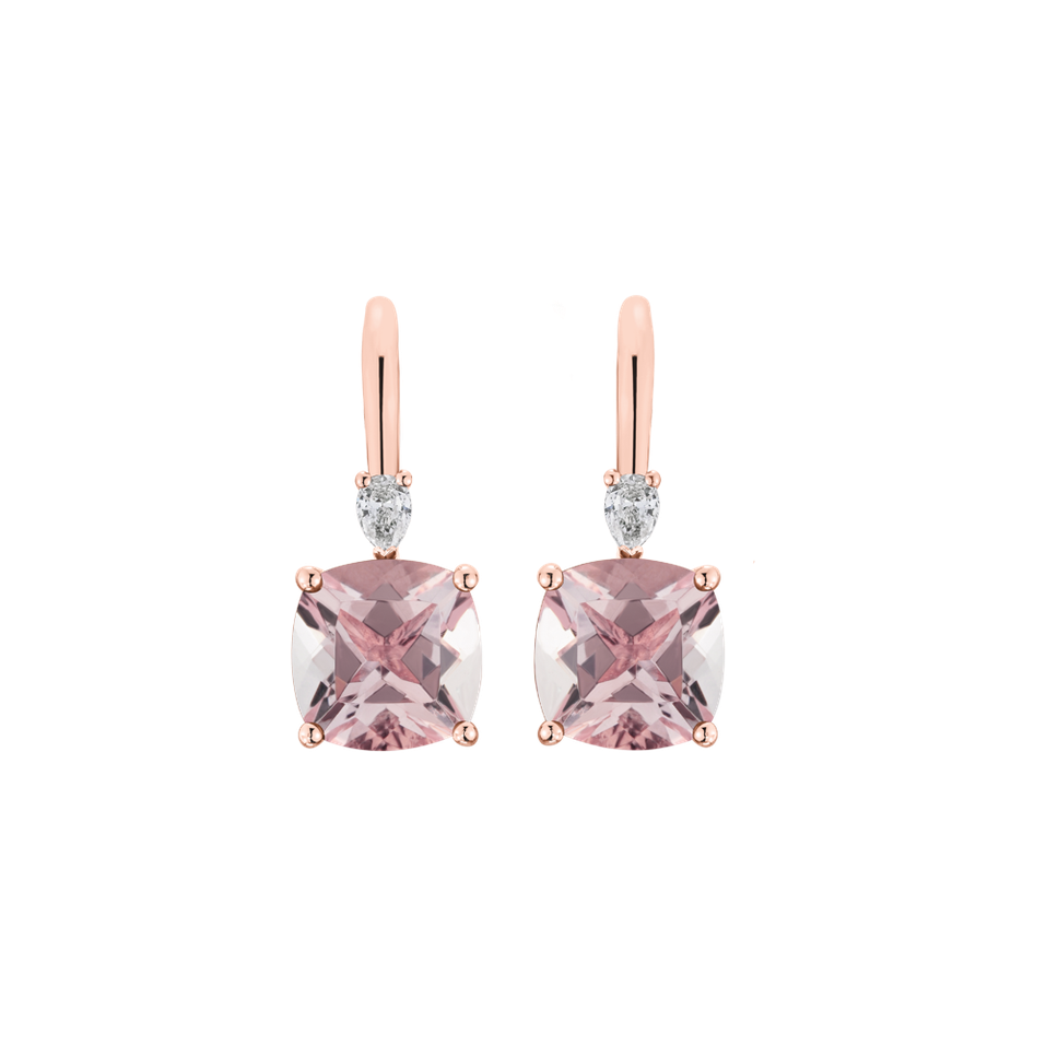 Náušnice s diamantem a morganitem Mirabel