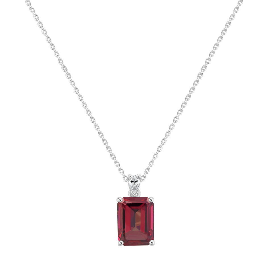 Náhrdelník s diamantem a rhodolitem Royal Anne