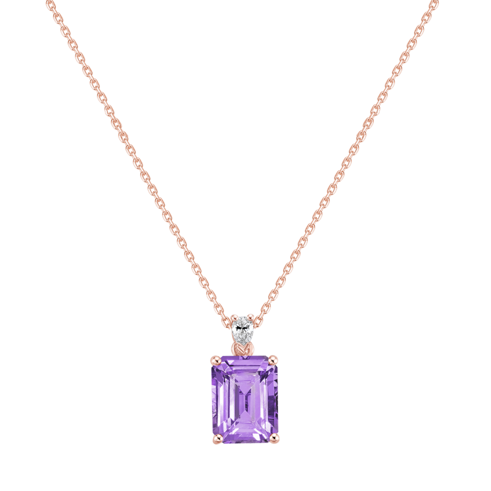 Náhrdelník s diamantem a ametystem Royal Anne