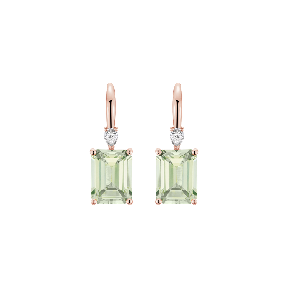 Náušnice s diamantem a ametystem Royal Anne