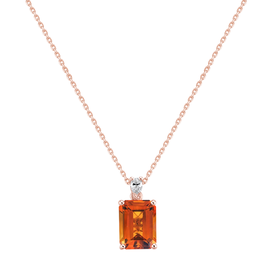 Náhrdelník s diamantem a citrínem Royal Anne