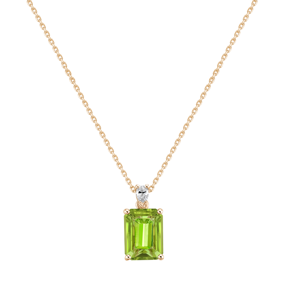 Náhrdelník s diamantem a peridotem Royal Anne
