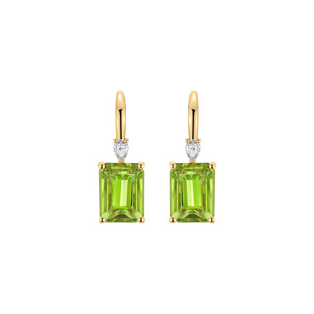 Náušnice s diamantem a peridotem Royal Anne