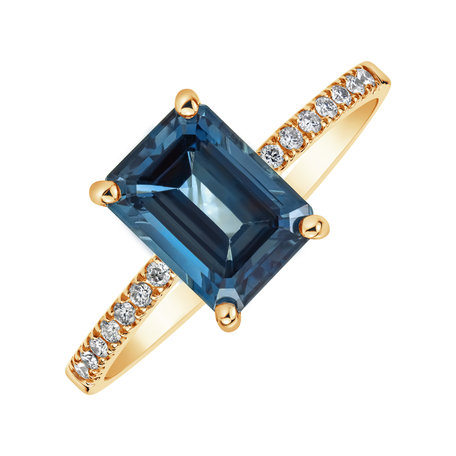 Prsten s diamanty a topazem Mireth