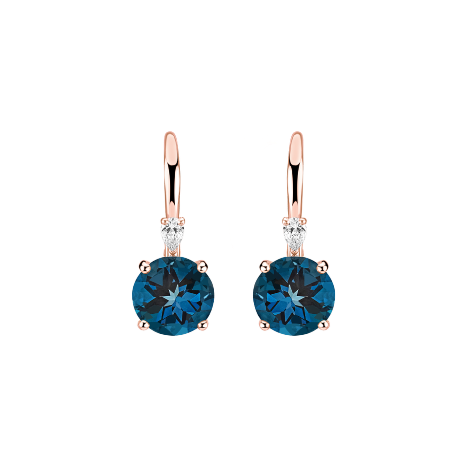 Náušnice s diamantem a topazem Mariella