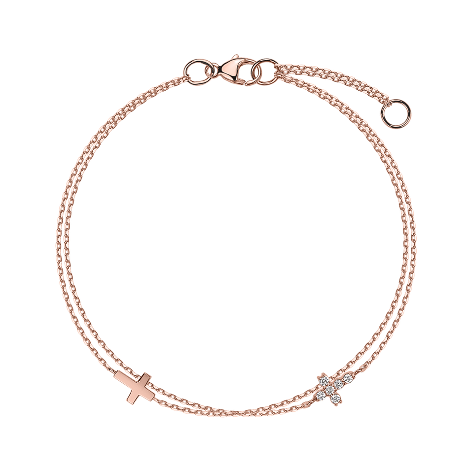 Náramek s diamanty Bright Cross