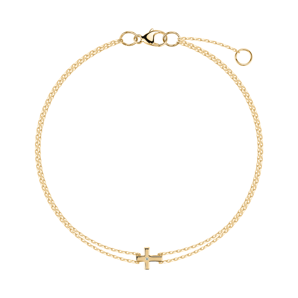 Náramek s diamantem Little Cross