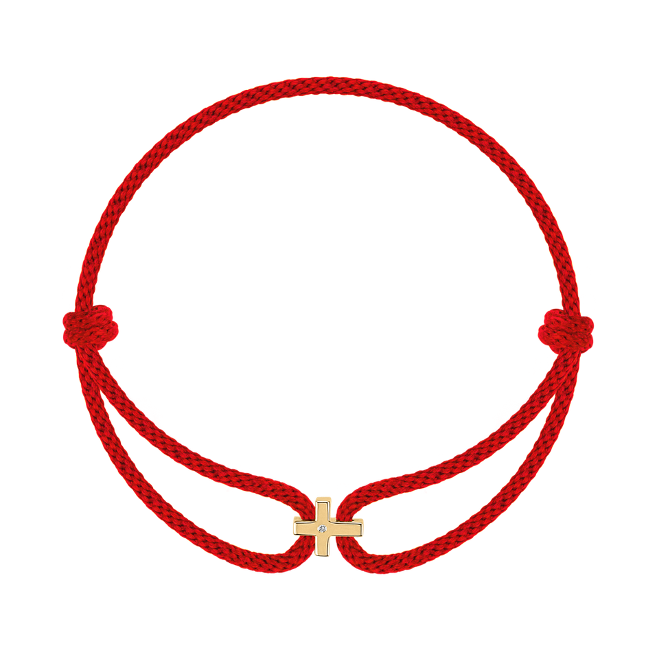 Náramek s diamantem Little Cross