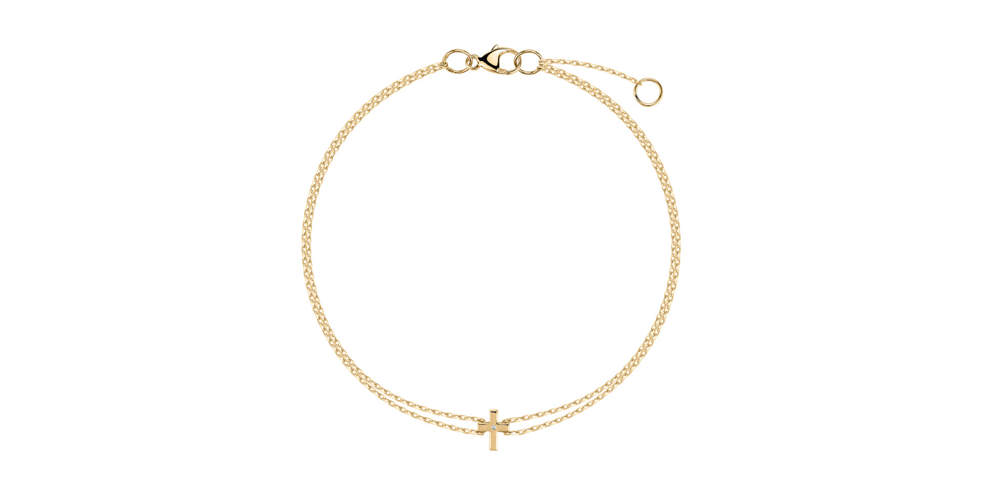 Náramek s diamantem Little Cross