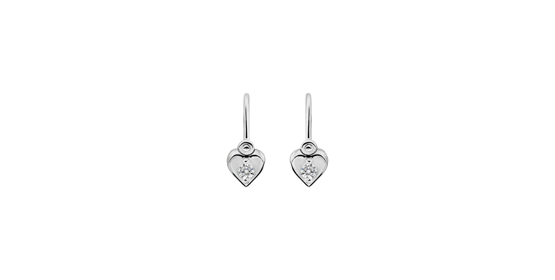 Dětské náušnice s diamantem Little Heart