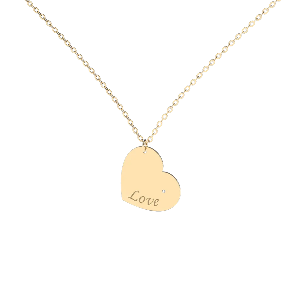 Náhrdelník s diamantem Amour Heart