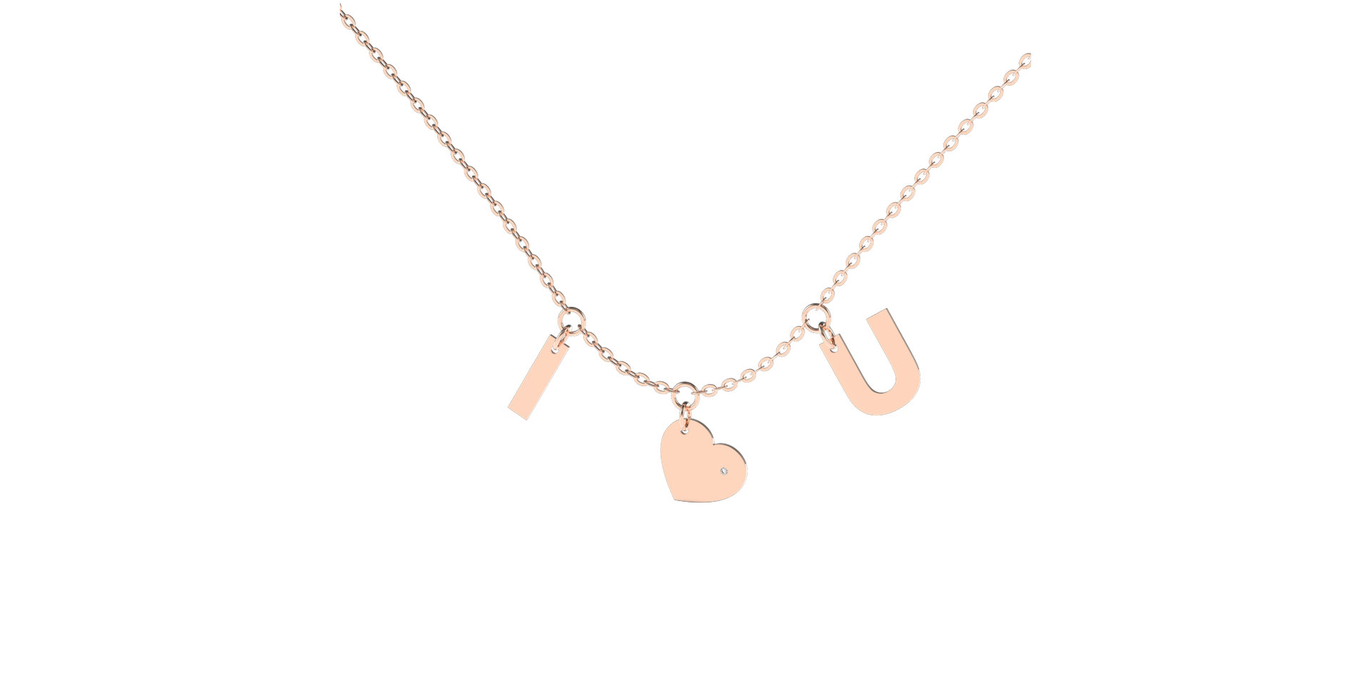 Náhrdelník s diamantem Amour