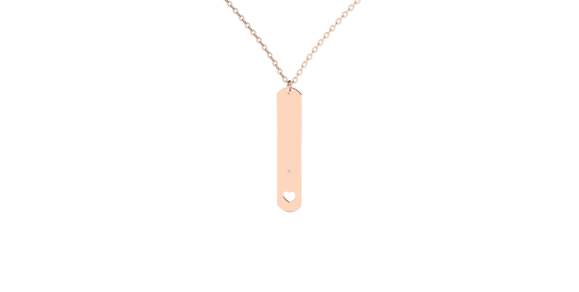 Náhrdelník s diamantem Military Heart