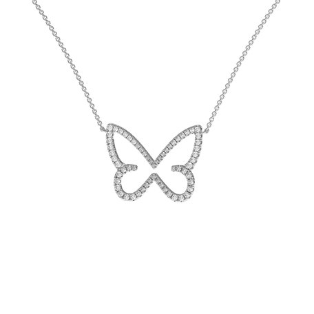 Náhrdelník s diamanty Shiny Butterfly
