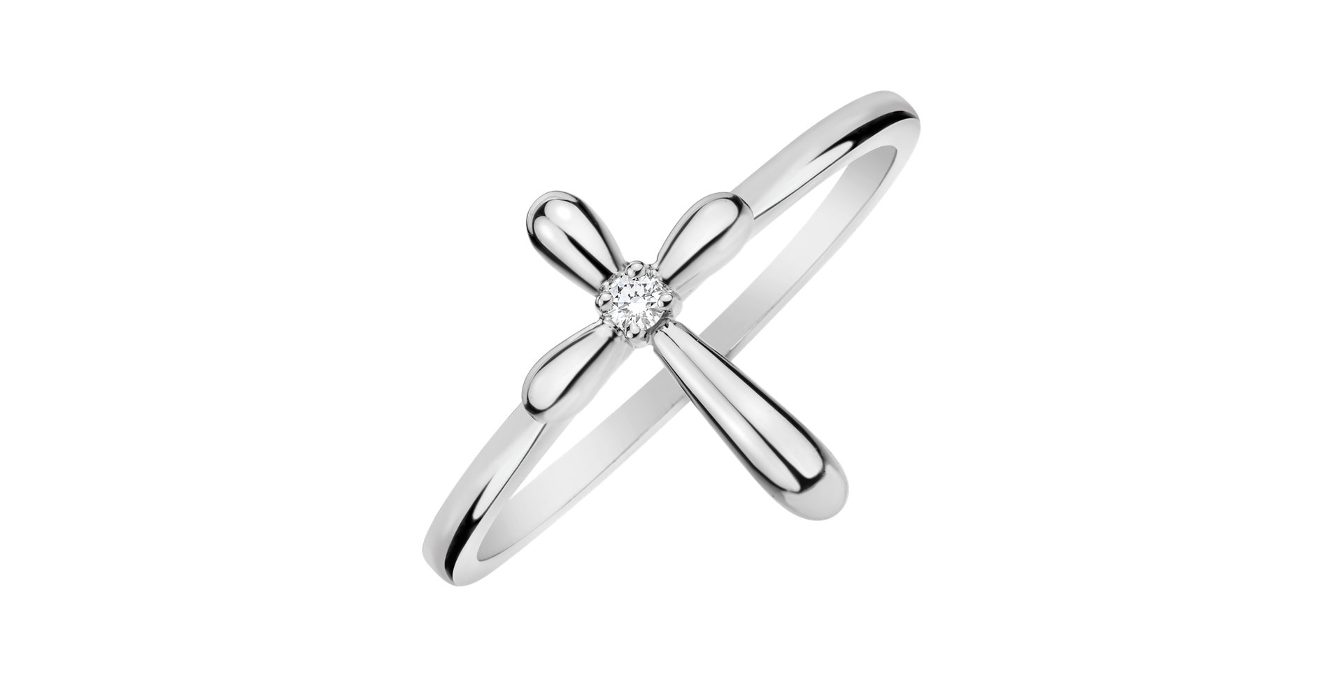 Prsten s diamantem Aurora Cross