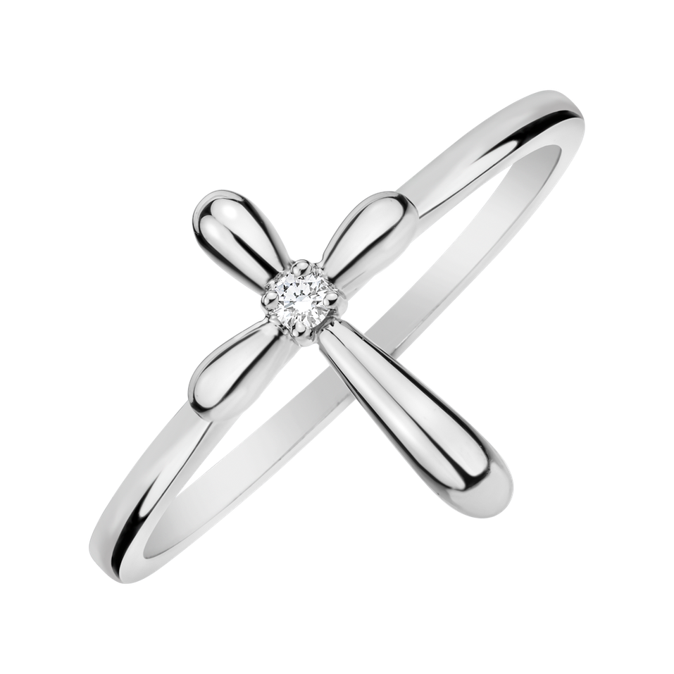 Prsten s diamantem Aurora Cross
