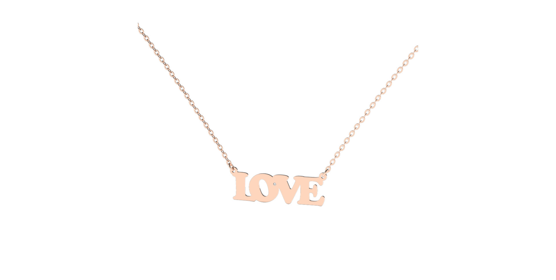 Náhrdelník s diamantem Love