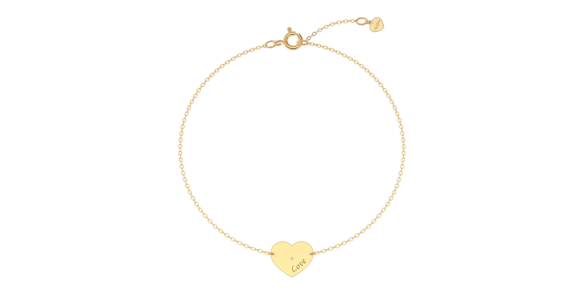Náramek s diamantem Heart Love