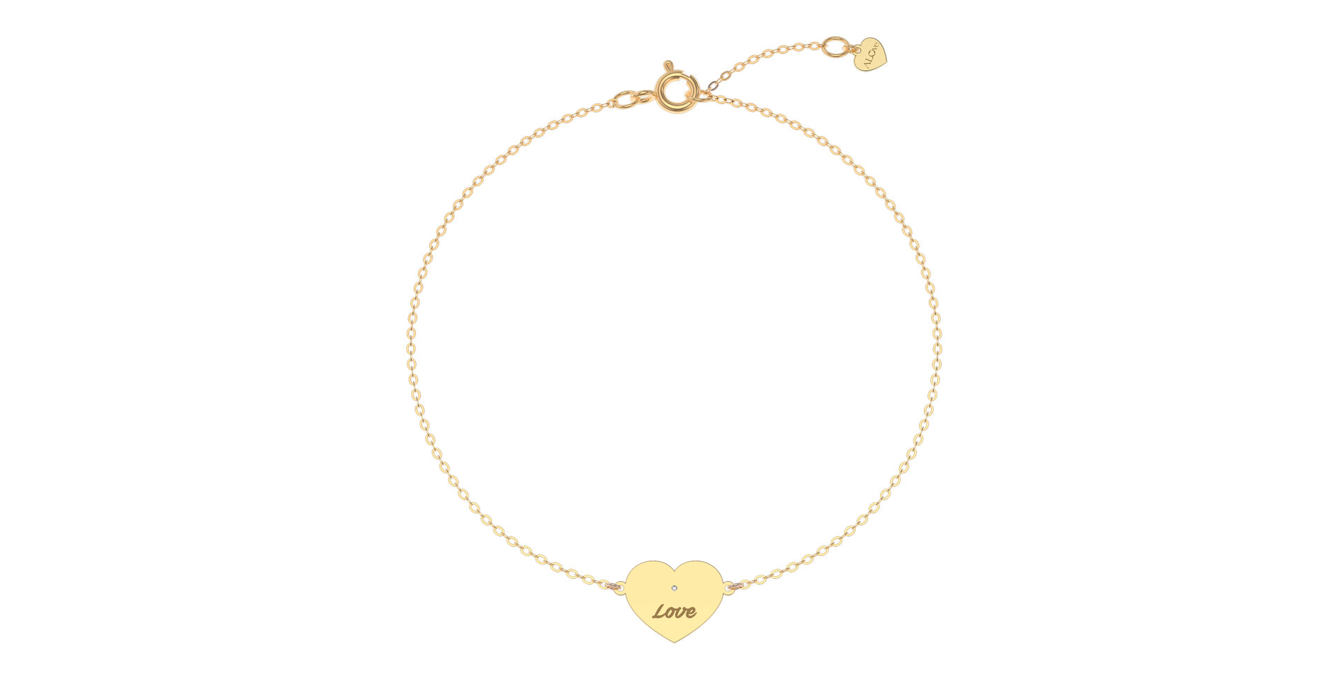 Náramek s diamantem Heart Love
