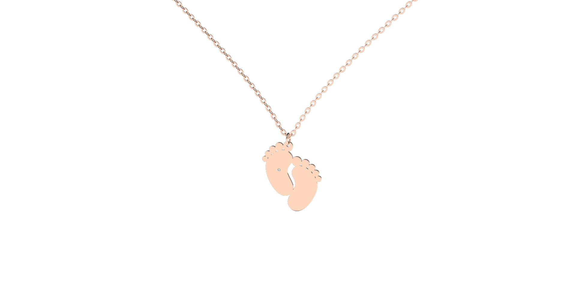 Náhrdelník s diamantem Baby Feet