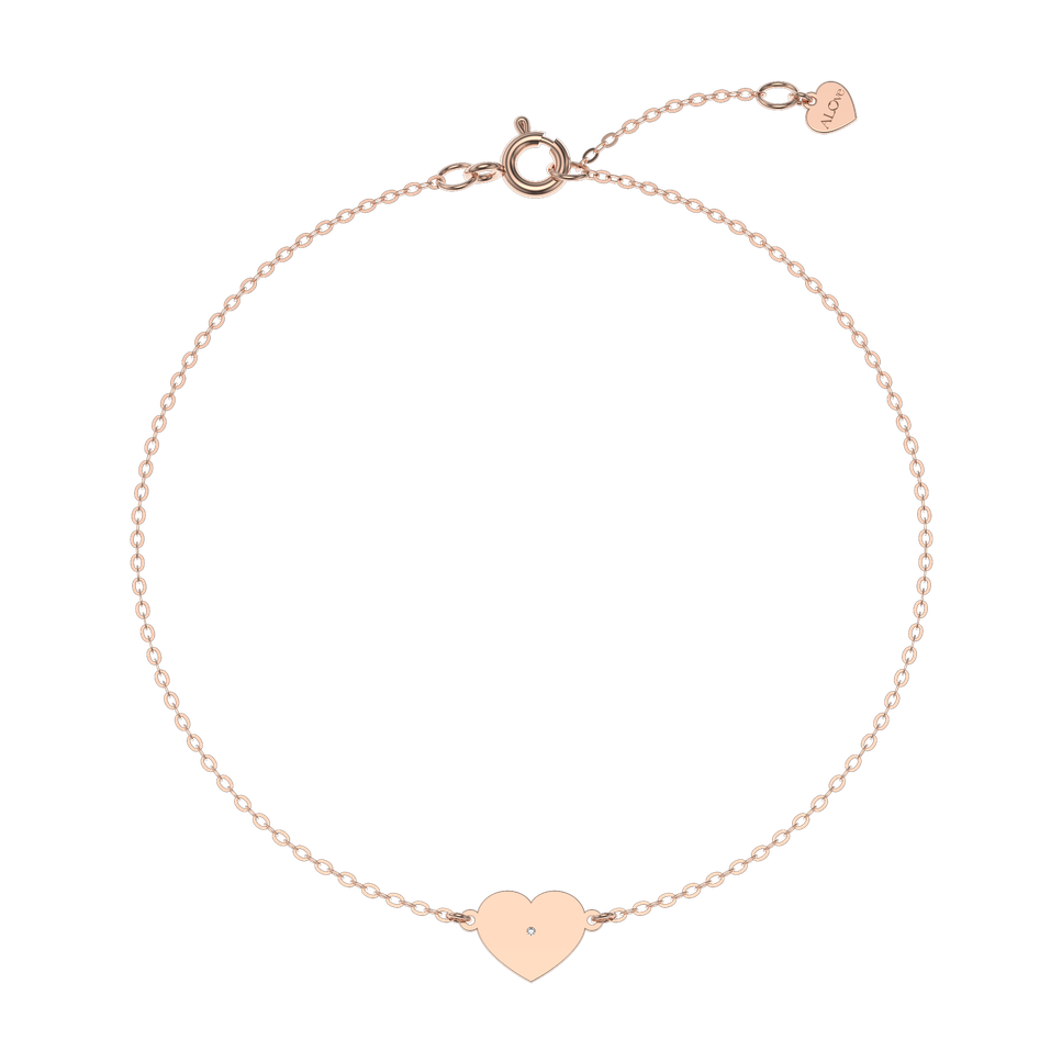 Náramek s diamantem Glittering Heart
