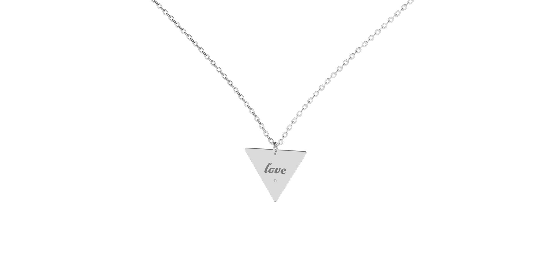 Náhrdelník s diamantem Love Triangle
