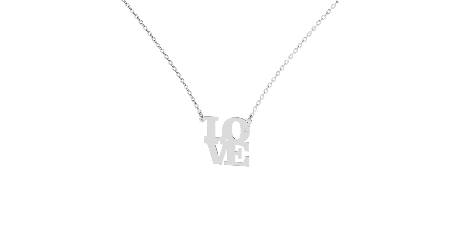 Náhrdelník s diamantem Love