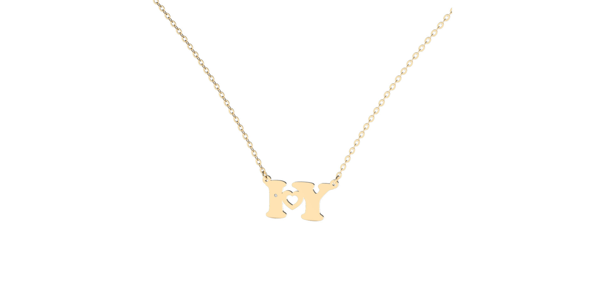 Náhrdelník s diamantem I Love U